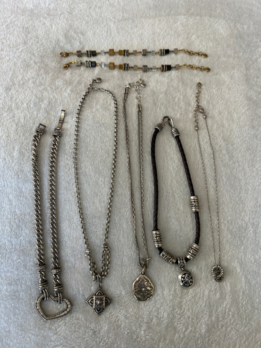 Brighton Silver and Brown Mixed Necklace lot
